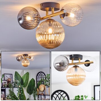 Chehalis Lampa sufitowa, Kula świetlna Złoty, Czarny, 3-punktowe
