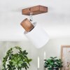 Fallhagen lampa sufitowa, spot sufitowy chrom, ciemne drewno, 1-punktowy