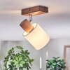 Fallhagen lampa sufitowa, spot sufitowy chrom, ciemne drewno, 1-punktowy