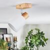 Fallhagen Lampa sufitowa, Spot sufitowy Chrom, Jasne drewno, 1-punktowy