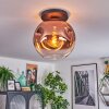 Ripoll lampa sufitowa, kula świetlna przezroczysty, miedziany, 1-punktowy