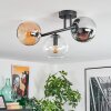 Koyoto lampa sufitowa, kula świetlna bursztynowy, chrom, przezroczysty, przydymiony, 3-punktowe