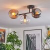 Koyoto lampa sufitowa, kula świetlna bursztynowy, chrom, przezroczysty, przydymiony, 3-punktowe