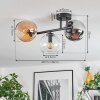 Koyoto lampa sufitowa, kula świetlna bursztynowy, chrom, przezroczysty, przydymiony, 3-punktowe