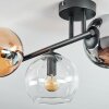 Koyoto lampa sufitowa, kula świetlna bursztynowy, chrom, przezroczysty, przydymiony, 3-punktowe