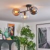Koyoto lampa sufitowa, kula świetlna bursztynowy, chrom, przezroczysty, przydymiony, 3-punktowe