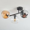 Koyoto lampa sufitowa, kula świetlna bursztynowy, chrom, przezroczysty, przydymiony, 3-punktowe
