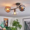 Koyoto lampa sufitowa, kula świetlna bursztynowy, chrom, przezroczysty, przydymiony, 3-punktowe