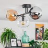 Koyoto lampa sufitowa, kula świetlna bursztynowy, chrom, przezroczysty, przydymiony, 3-punktowe