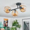 Ripoll lampa sufitowa, kula świetlna bursztynowy, 3-punktowe