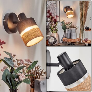 Fallhagen Lampa ścienna, Spot ścienny Czarny, 1-punktowy