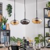 Mertola Lampa wisząca, Lampa wisząca W kolorze bursztynu, Przydymiony, 3-punktowe
