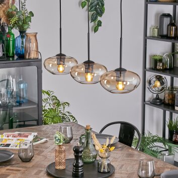 Mertola lampa wisząca, lampa wisząca bursztynowy, przezroczysty, 3-punktowe