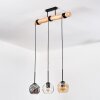 Ripoll lampa wisząca, kula świetlna, lampa wisząca kolory naturalne, czarny, 3-punktowe