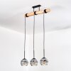 Ripoll lampa wisząca, kula świetlna, lampa wisząca kolory naturalne, czarny, 3-punktowe