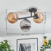Ripoll lampa sufitowa, kula świetlna bursztynowy, przydymiony, 3-punktowe