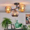Ripoll lampa sufitowa, kula świetlna bursztynowy, przydymiony, 3-punktowe