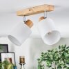 Fallhagen Lampa sufitowa, Spot sufitowy Chrom, Jasne drewno, 2-punktowe