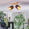 Fallhagen Lampa sufitowa, Spot sufitowy Chrom, Jasne drewno, 2-punktowe
