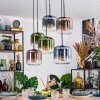 Lauden lampa wisząca, lampa wisząca niebeieski, zielony, przezroczysty, miedziany, 6-punktowe