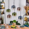 Lauden lampa wisząca, lampa wisząca niebeieski, zielony, przezroczysty, miedziany, 6-punktowe