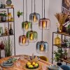 Lauden lampa wisząca, lampa wisząca niebeieski, zielony, przezroczysty, miedziany, 6-punktowe