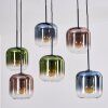 Lauden lampa wisząca, lampa wisząca niebeieski, zielony, przezroczysty, miedziany, 6-punktowe