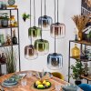 Lauden lampa wisząca, lampa wisząca niebeieski, zielony, przezroczysty, miedziany, 6-punktowe