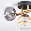 Chehalis lampa sufitowa, kula świetlna złoty, czarny, 3-punktowe