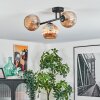 Ripoll lampa sufitowa, kula świetlna bursztynowy, 3-punktowe