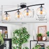 Koyoto Lampa sufitowa, Kula świetlna W kolorze bursztynu, Przezroczysty, 4-punktowe