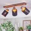 Fallhagen Lampa sufitowa, Spot sufitowy Chrom, Ciemne drewno, 3-punktowe
