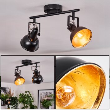Toren Lampa sufitowa, Spot sufitowy Chrom, Czarny, 2-punktowe