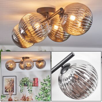 Chehalis lampa sufitowa, kula świetlna przydymiony, 4-punktowe