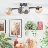 Chehalis lampa sufitowa, kula świetlna bursztynowy, przydymiony, 4-punktowe