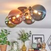 Chehalis lampa sufitowa, kula świetlna niebeieski, chrom, zielony, miedziany, przydymiony, 4-punktowe