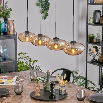 Mertola lampa wisząca, lampa wisząca bursztynowy, 4-punktowe
