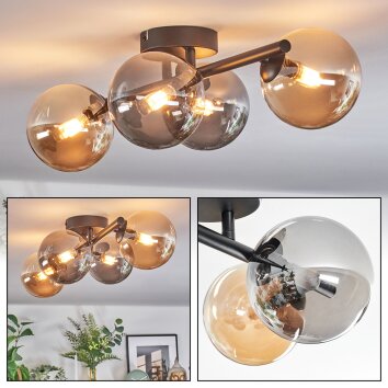 Chehalis Lampa sufitowa, Kula świetlna W kolorze bursztynu, Przydymiony, 4-punktowe