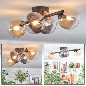 Chehalis lampa sufitowa, kula świetlna bursztynowy, przezroczysty, przydymiony, 4-punktowe