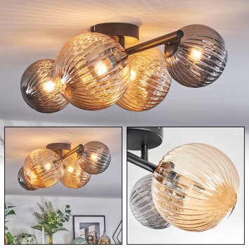 Chehalis lampa sufitowa, kula świetlna bursztynowy, przydymiony, 4-punktowe
