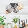 Chehalis lampa sufitowa, kula świetlna bursztynowy, przydymiony, 4-punktowe