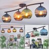 Koyoto lampa sufitowa, kula świetlna niebeieski, zielony, miedziany, 4-punktowe