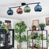 Koyoto lampa sufitowa, kula świetlna niebeieski, zielony, miedziany, 4-punktowe