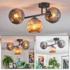 Ripoll lampa sufitowa, kula świetlna bursztynowy, przydymiony, 3-punktowe