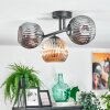 Ripoll lampa sufitowa, kula świetlna bursztynowy, przydymiony, 3-punktowe