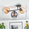 Koyoto lampa sufitowa, kula świetlna bursztynowy, przydymiony, 3-punktowe