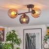Koyoto lampa sufitowa, kula świetlna bursztynowy, przydymiony, 3-punktowe