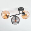 Koyoto lampa sufitowa, kula świetlna bursztynowy, przydymiony, 3-punktowe