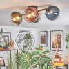 Chehalis lampa sufitowa, kula świetlna niebeieski, chrom, zielony, przezroczysty, miedziany, przydymiony, 4-punktowe