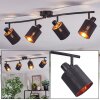 Fallhagen lampa sufitowa, spot sufitowy czarny, 4-punktowe